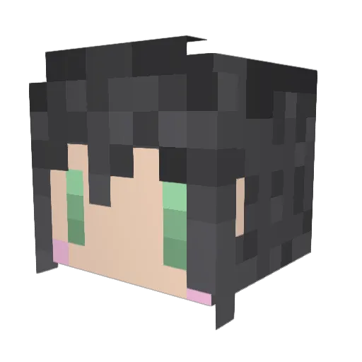 Reiri Minecraft avatar head, 3D render