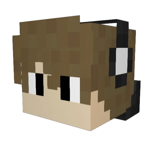 Reissend Minecraft avatar head, 3D render
