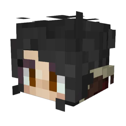 Reiwa1 Minecraft avatar head, 3D render