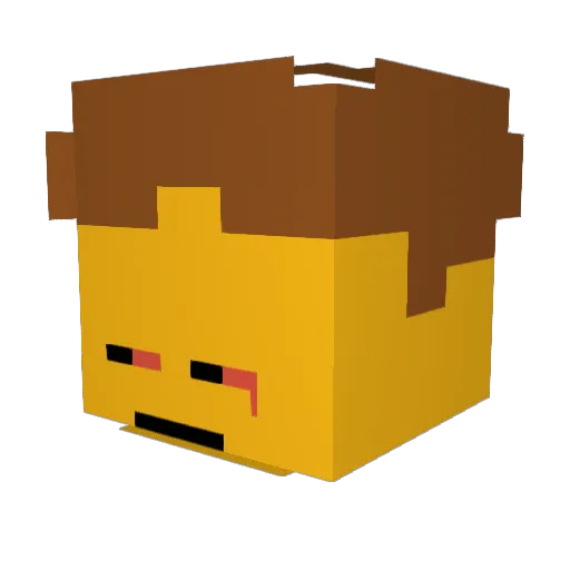 Reizende Minecraft avatar head, 3D render