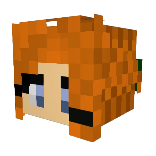 Reizokori Minecraft avatar head, 3D render