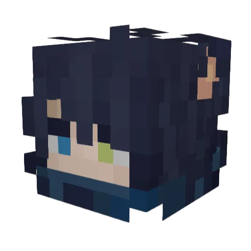 Rejkyo Minecraft avatar head, 3D render