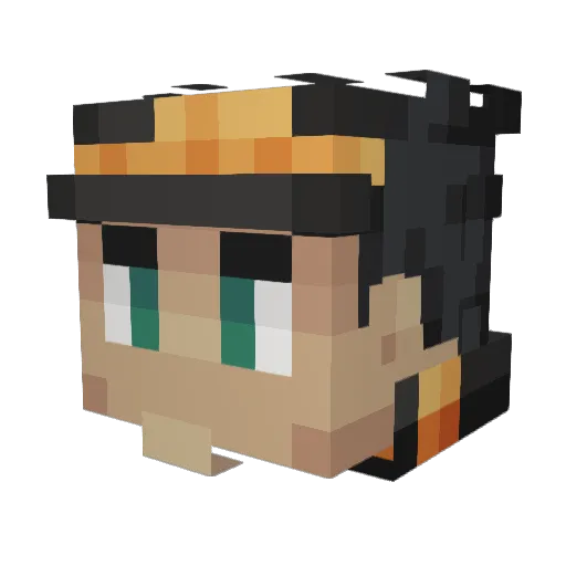 Rekelk Minecraft avatar head, 3D render