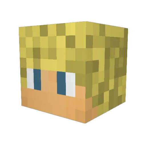 Rekerikireri Minecraft avatar head, 3D render