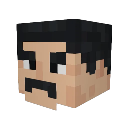 Rekinak Minecraft avatar head, 3D render