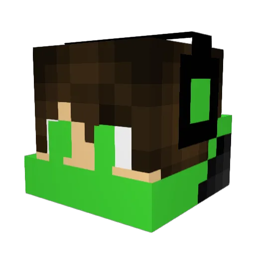 Rekktt Minecraft avatar head, 3D render