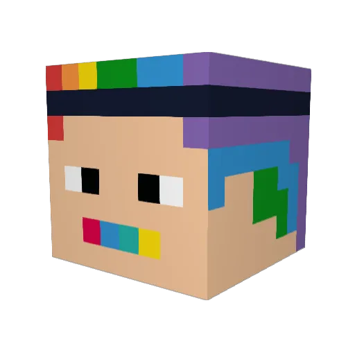 ReknLive Minecraft avatar head, 3D render