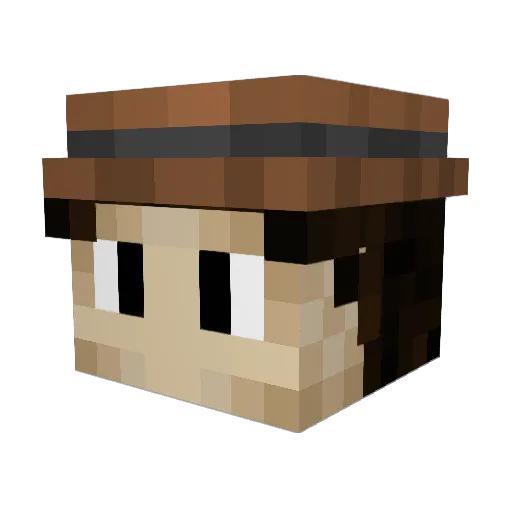 Rekol2 Minecraft avatar head, 3D render