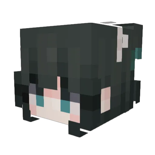 Rekou Minecraft avatar head, 3D render