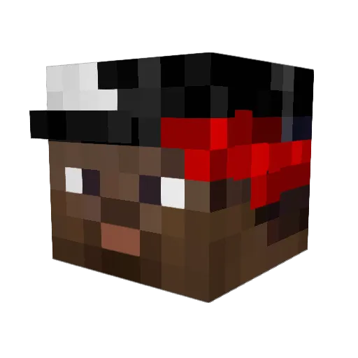 Reksh Minecraft avatar head, 3D render