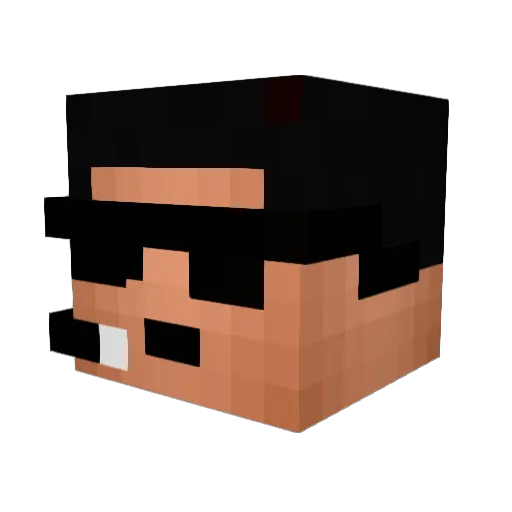 Reksii_ Minecraft avatar head, 3D render