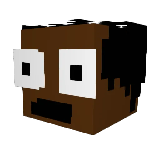 RelDoc_ Minecraft avatar head, 3D render
