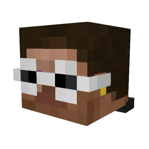 RelTq Minecraft avatar head, 3D render