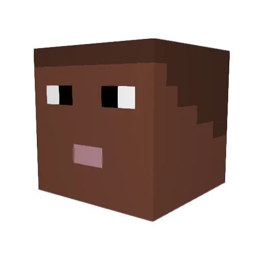 Relahtru Minecraft avatar head, 3D render