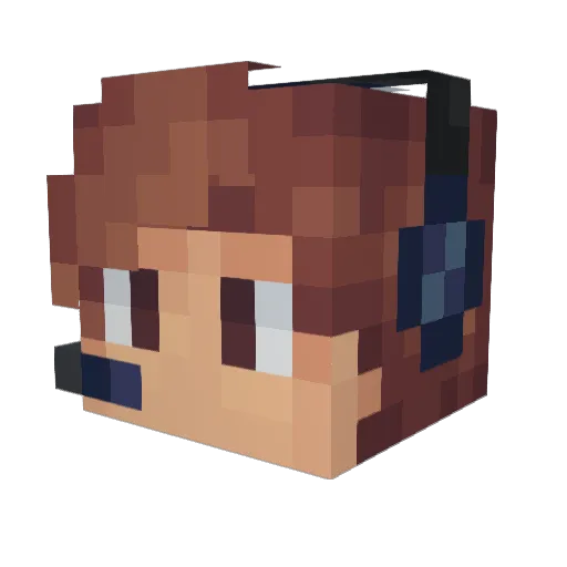 RelampagoVeloz Minecraft avatar head, 3D render