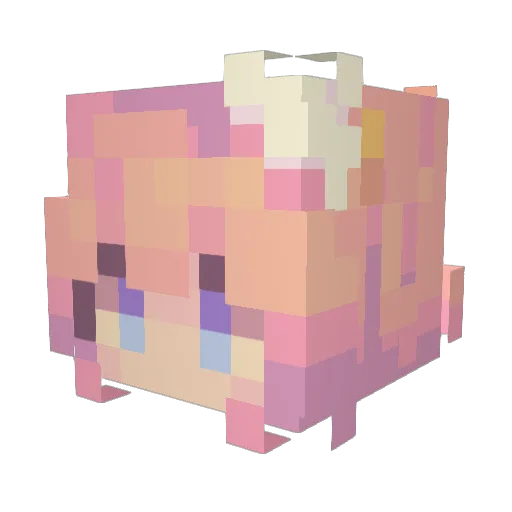 RelaxGaming Minecraft avatar head, 3D render