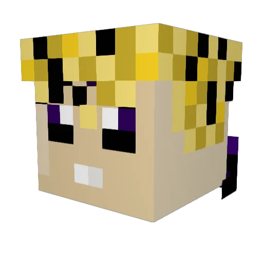 RelaxoFr Minecraft avatar head, 3D render