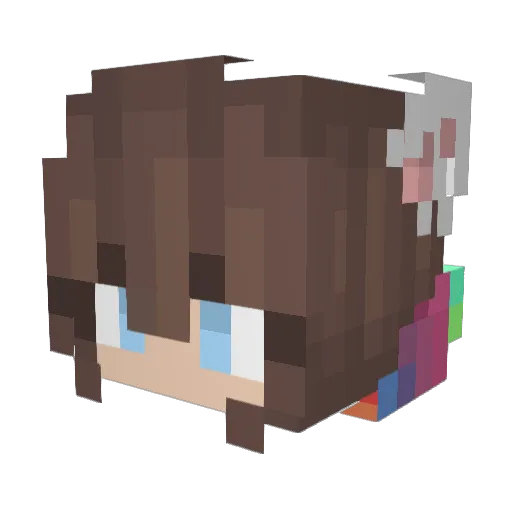 Relbi_ Minecraft avatar head, 3D render