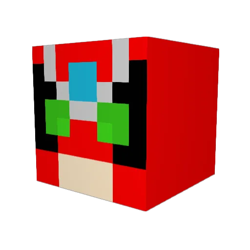 Reldatid Minecraft avatar head, 3D render