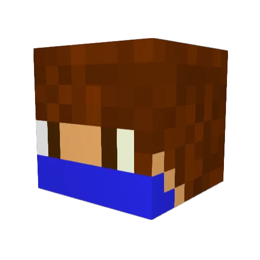 Relickus Minecraft avatar head, 3D render