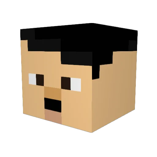 Relikops Minecraft avatar head, 3D render