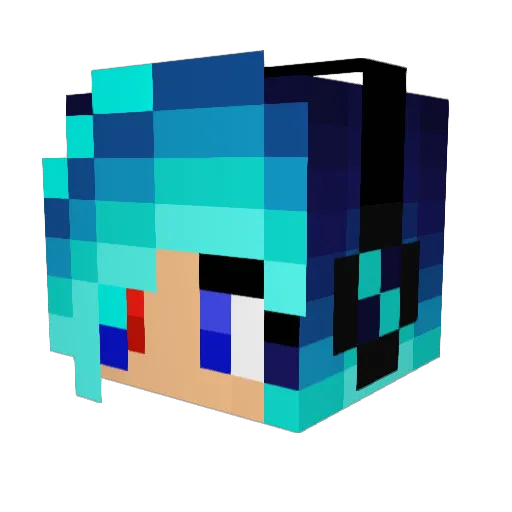 Relina Minecraft avatar head, 3D render
