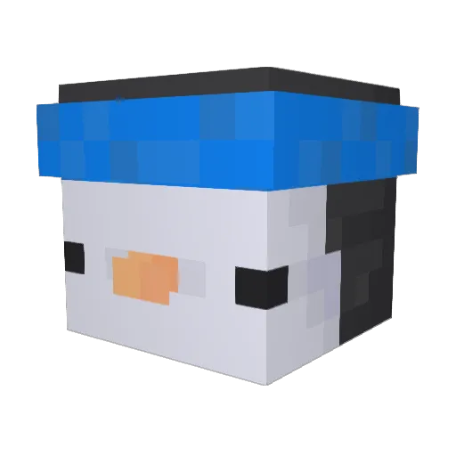 Reliz Minecraft avatar head, 3D render