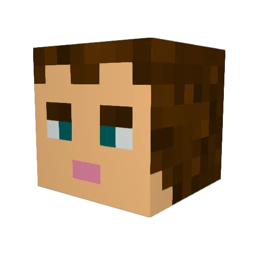 Rem2br Minecraft avatar head, 3D render