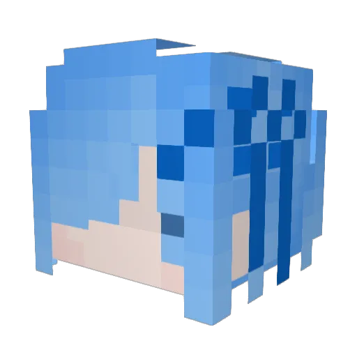 RemLoveU3000 Minecraft avatar head, 3D render