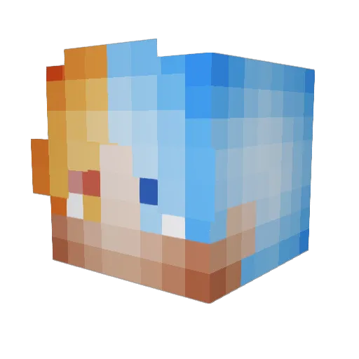 RemadyOdda Minecraft avatar head, 3D render