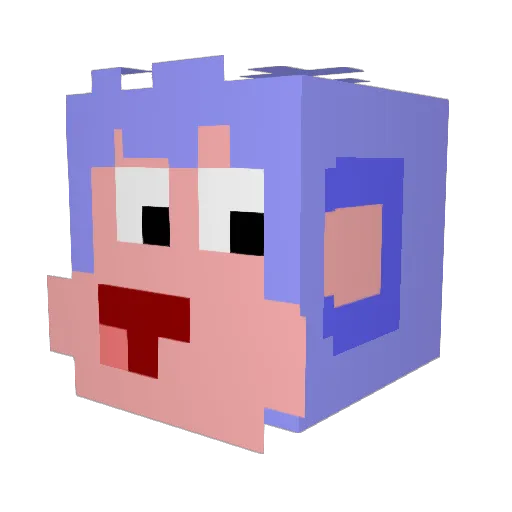 Remastered_ Minecraft avatar head, 3D render