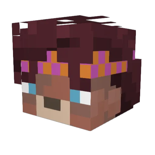 Remelix Minecraft avatar head, 3D render
