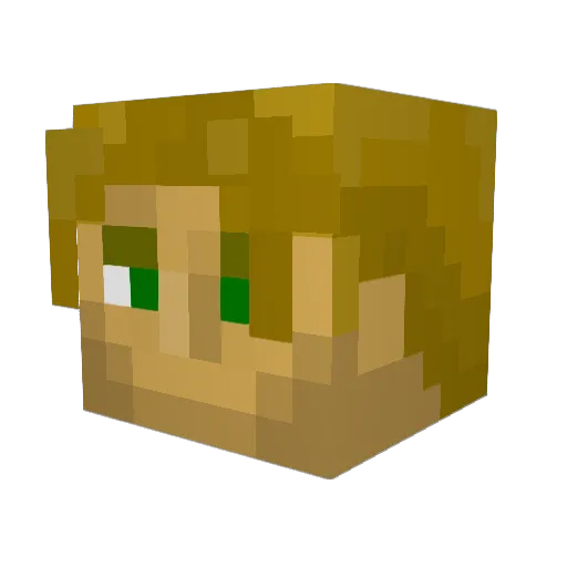 Remelos Minecraft avatar head, 3D render