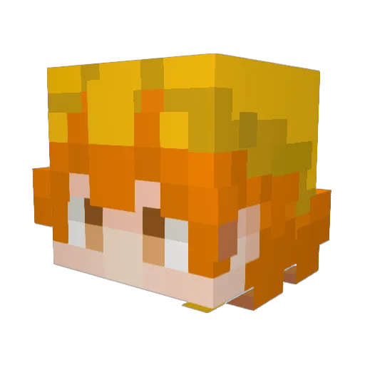 Remeroo Minecraft avatar head, 3D render
