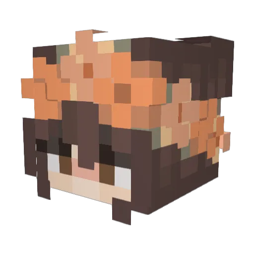 Remi_K Minecraft avatar head, 3D render
