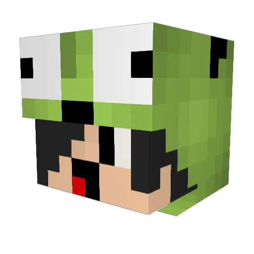Remiely Minecraft avatar head, 3D render