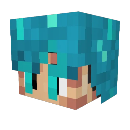Reminono Minecraft avatar head, 3D render