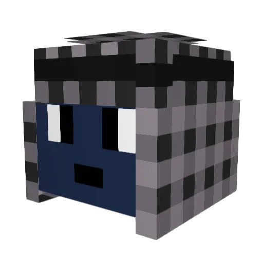 Remitron Minecraft avatar head, 3D render