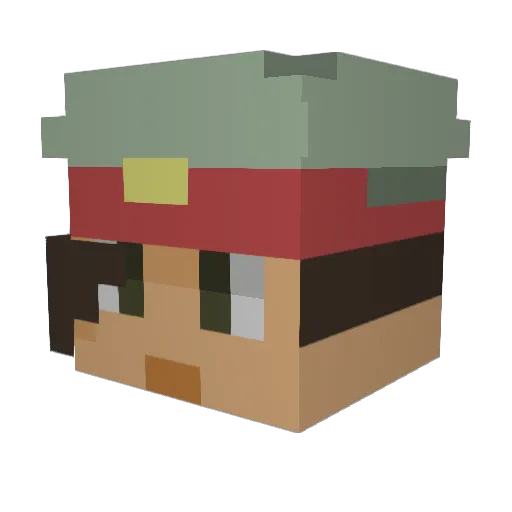 Remixure Minecraft avatar head, 3D render