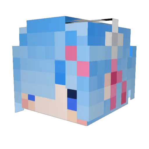Remlin Minecraft avatar head, 3D render