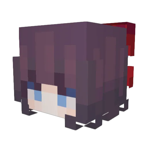 RemmyD Minecraft avatar head, 3D render