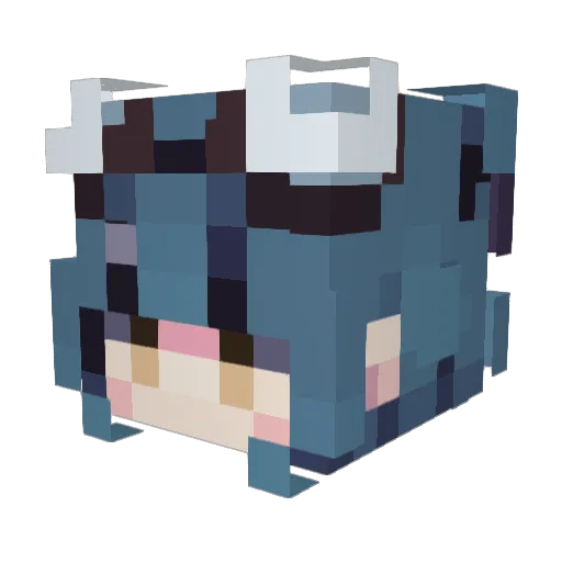 Remmyserious Minecraft avatar head, 3D render