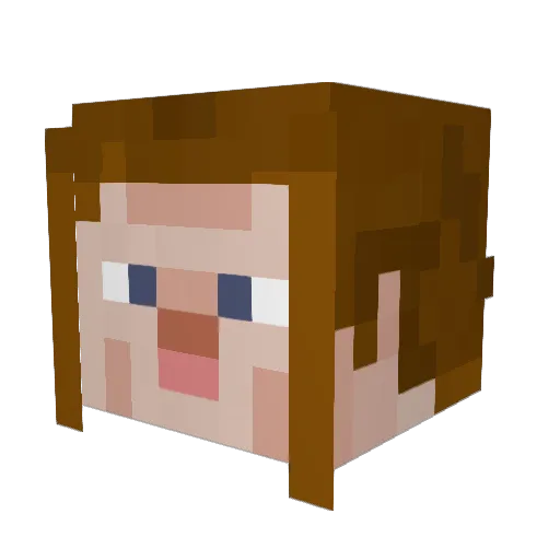 Remora Minecraft avatar head, 3D render