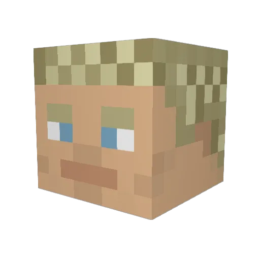 Remorsal Minecraft avatar head, 3D render