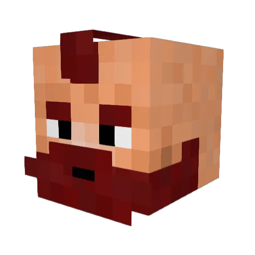 Remrou Minecraft avatar head, 3D render