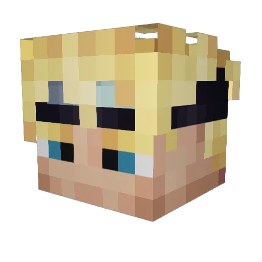 Remsly Minecraft avatar head, 3D render