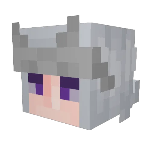 Remu4in Minecraft avatar head, 3D render