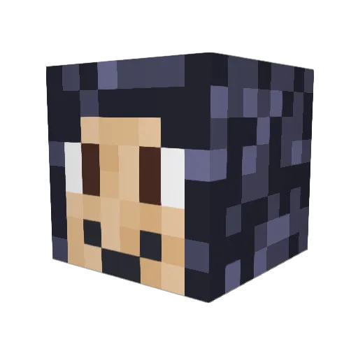 Remuris Minecraft avatar head, 3D render