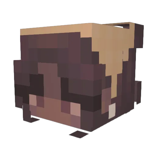 Remymwah Minecraft avatar head, 3D render