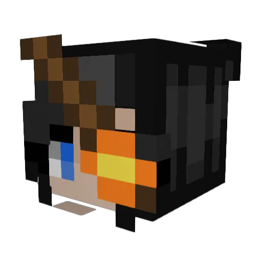 Remzon Minecraft avatar head, 3D render